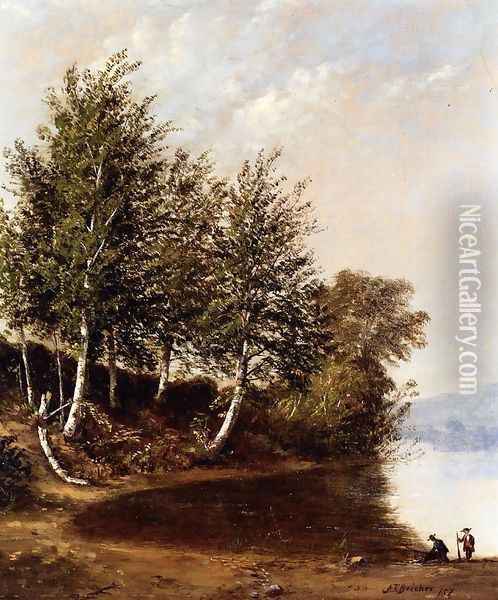 Figures in a Landscape Oil Painting - Alfred Thompson Bricher