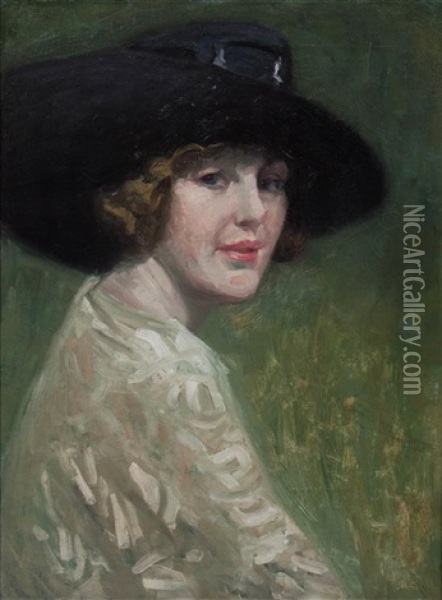 Portrait Of A Lady Oil Painting - George Raab