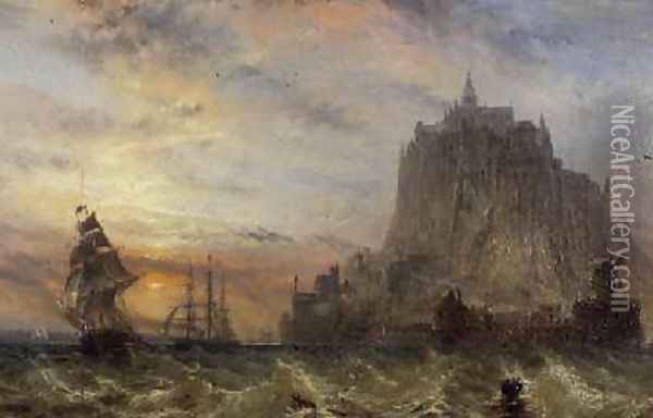 Mont St Michel Normandy Oil Painting - Claude T. Stanfield Moore