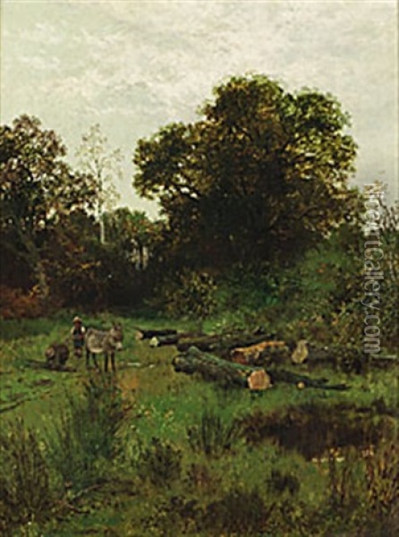 A Glade In Epping Forest Oil Painting - Leopold Rivers