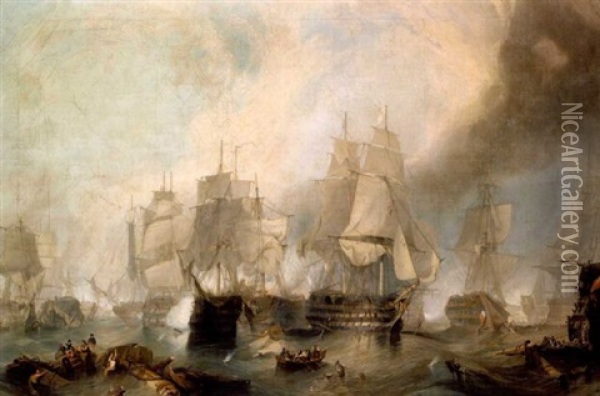The Battle Of Trafalgar Oil Painting - Mark Thompson
