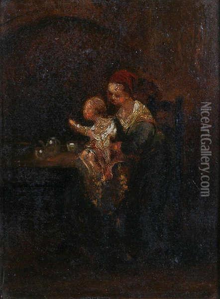 Jantje Oil Painting - Ferdinand de Braekeleer