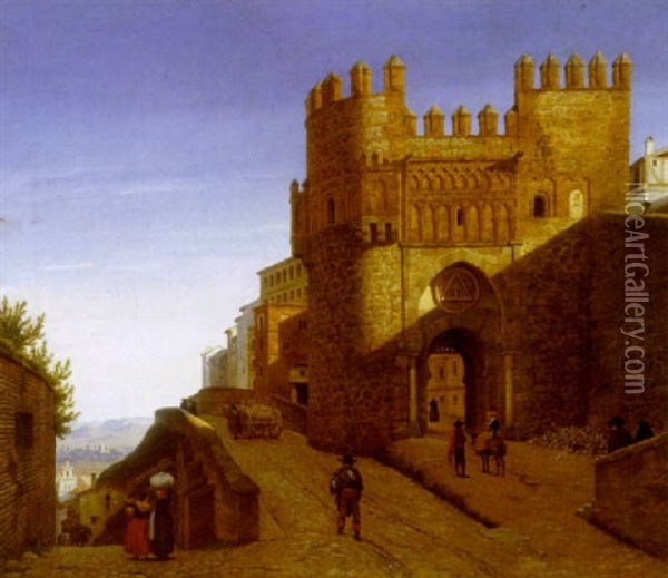Puerta Del Sol, Toledo Oil Painting - Heinrich Hansen
