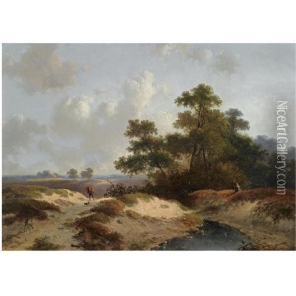 Figures On The Heath Oil Painting - Jan Evert Morel the Younger