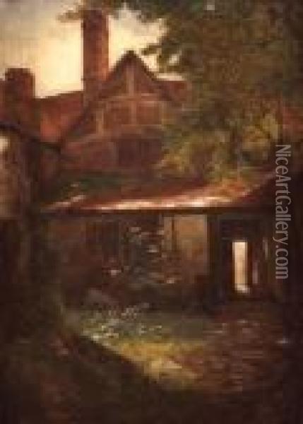 Cottage Scene Oil Painting - William Harris Weatherhead