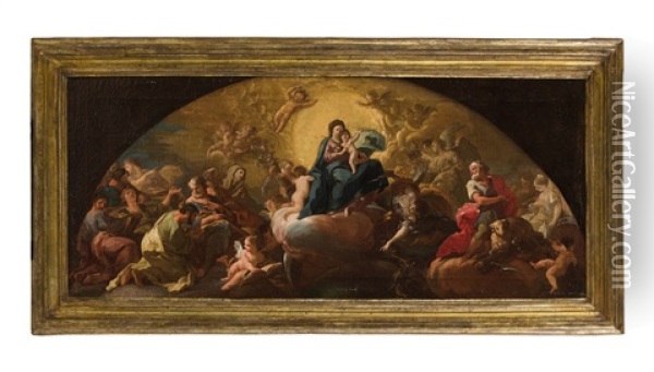 Madonna Col Bambino Oil Painting - Antonio Gonzalez Velazquez