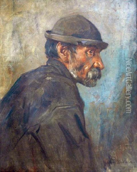 Portret Mezczyzny Oil Painting - Sigismund Ajdukiewicz