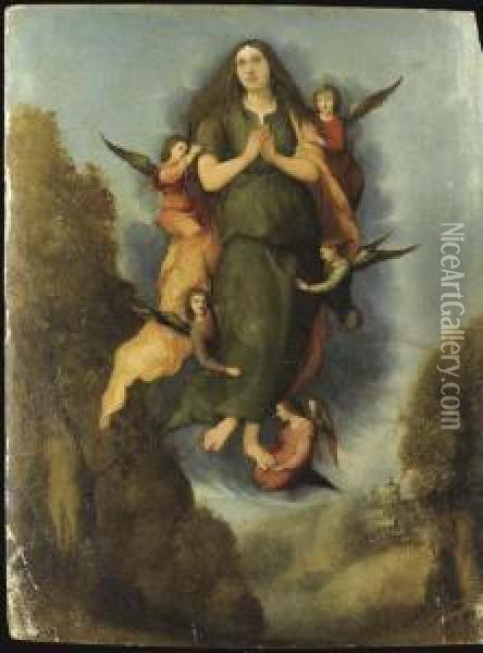 Assunzione Di Santa Maria Egiziaca Oil Painting - Gianfrancesco Tura