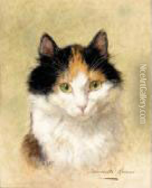 Chat Oil Painting - Henriette Ronner-Knip