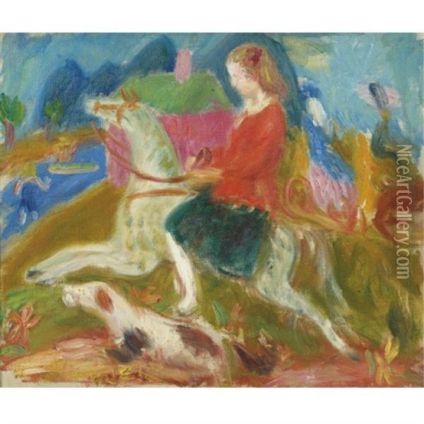 Untitled (sketch For The Dream Ride) Oil Painting - William Glackens
