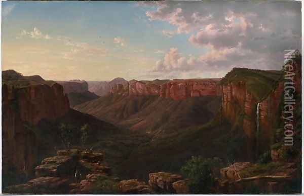 Govetts Leap and Grose River Valley Blue Mountains New South Wales Oil Painting - Eugene von Guerard