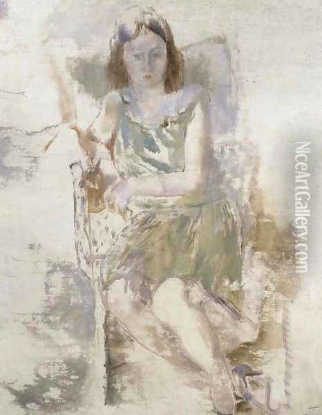 Jeune fille aux bas blancs Oil Painting - Jules Pascin