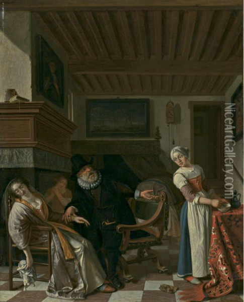 The Doctor's Visit Oil Painting - Cornelis De Man