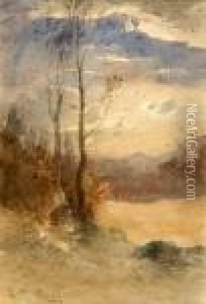 Paysage Al'arbre Sec Oil Painting - Francois Auguste Ravier