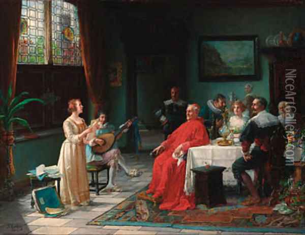 The recital Oil Painting - Adolf Humborg