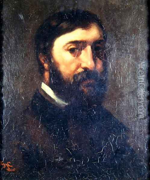 Portrait of Urbain Cuenot (b.1820) 1846 Oil Painting - Gustave Courbet