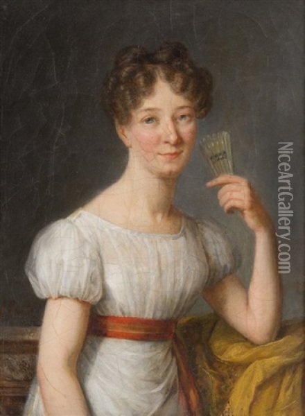 Portrait Of A Lady (possibly Hortense De Beauharnais, Queen Consort Of Holland) Oil Painting - Francois Pascal Simon Gerard