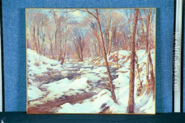 Snowy River Landscape Oil Painting - Hal Robinson