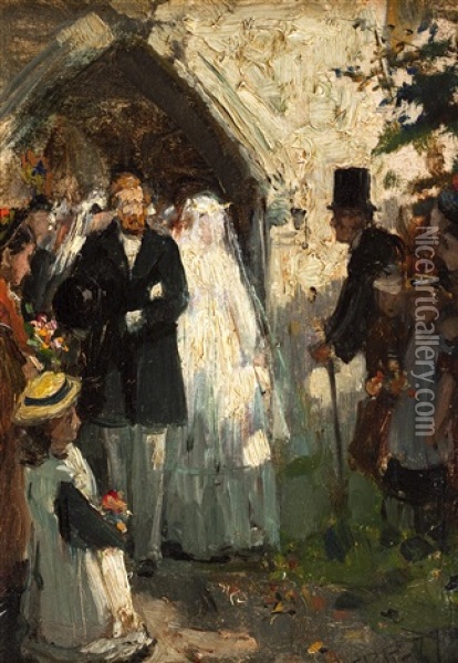 The Village Wedding Oil Painting - John Robertson Reid