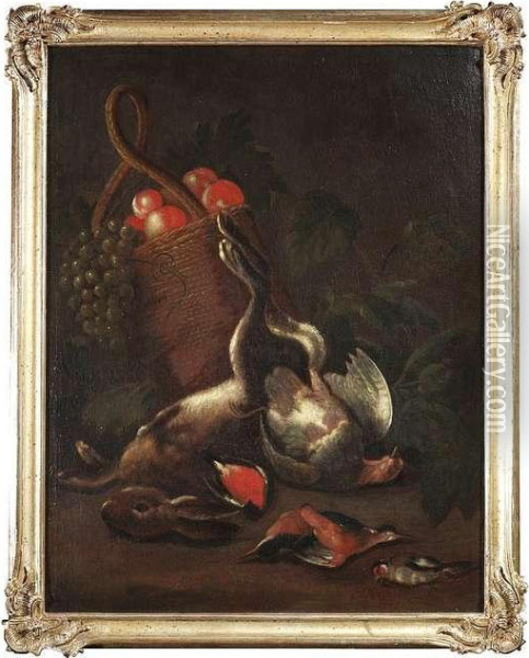 A Dead Hare And Birds Oil Painting - Ferdinand Phillip de Hamilton