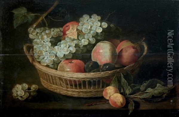 Nature Morte Au Panier De Fruits Oil Painting - Jacob Fopsen van Es