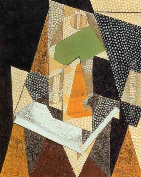 Lamp Oil Painting - Juan Gris