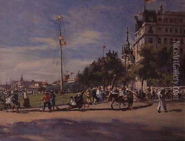 Deauville Oil Painting - Emmanuel Ribera