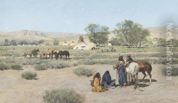Indian Encampment Oil Painting - Henry Farny