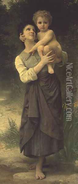 Mother and Child, 1887 Oil Painting - William-Adolphe Bouguereau
