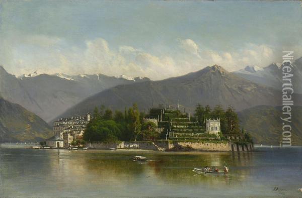 Blick Auf Die Isola Bella Im Lago Maggiore Oil Painting - Achille Dovera