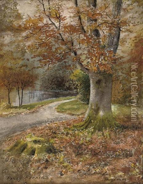 The Grounds Of Moydrum Castle, County Westmeath, Ireland Oil Painting - William Percy French