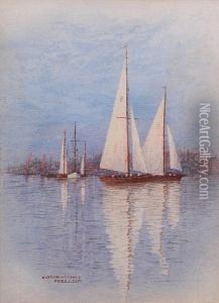 Burnham On Crouch Oil Painting - Frederick E.J. Goff