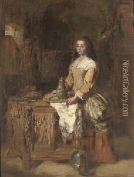 The Serving Maid Oil Painting - Daniel Ii Pasmore