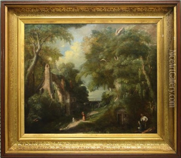 Summer By The Lake Oil Painting - William Mason Brown
