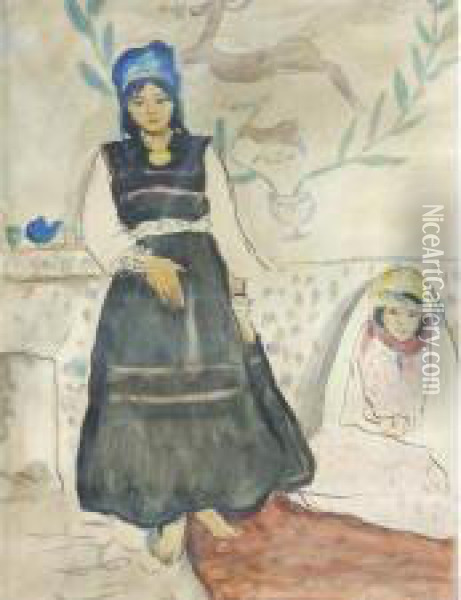 Deux Femmes Orientales Oil Painting - Jean Launois