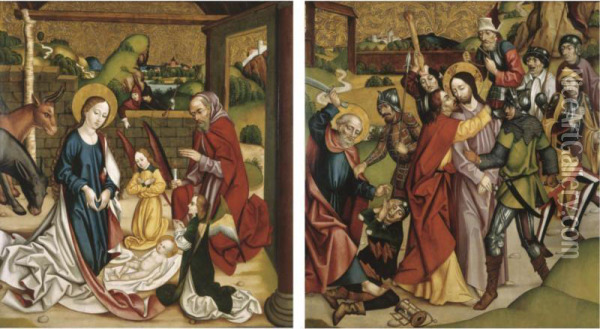 Recto: The Adoration Of The Christ Child; Verso: The Capture Of Christ Oil Painting - Michael Haider