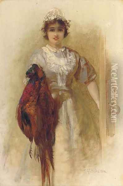 A brace of pheasants Oil Painting - George Elgar Hicks