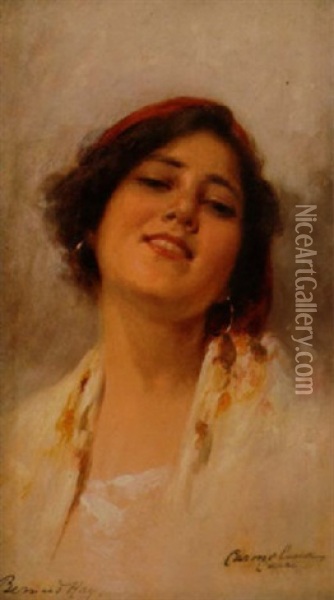 Italian Beauty Oil Painting - Bernardo Hay