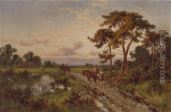 Returning Home At Day's End Oil Painting - Henry H. Parker