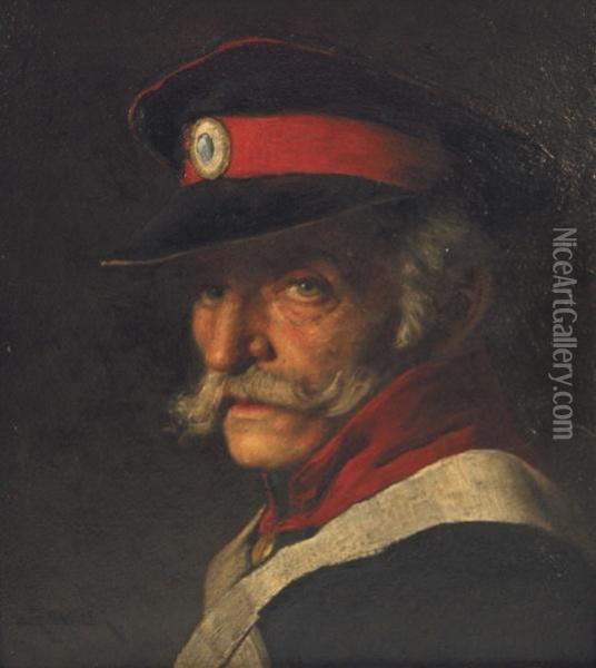 Brustbildnis Eines Offiziers Im Dreiviertelprofil Oil Painting - Ludwig Kandler