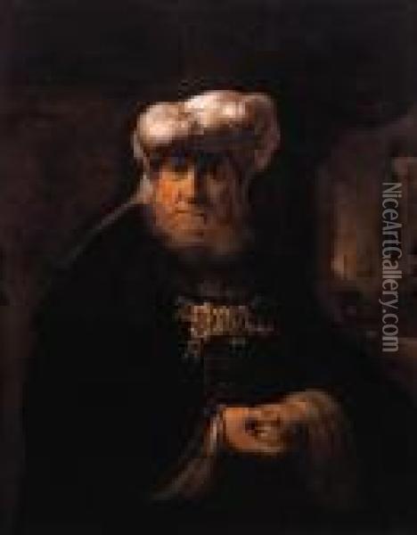 A Man In Oriental Dress Oil Painting - Rembrandt Van Rijn