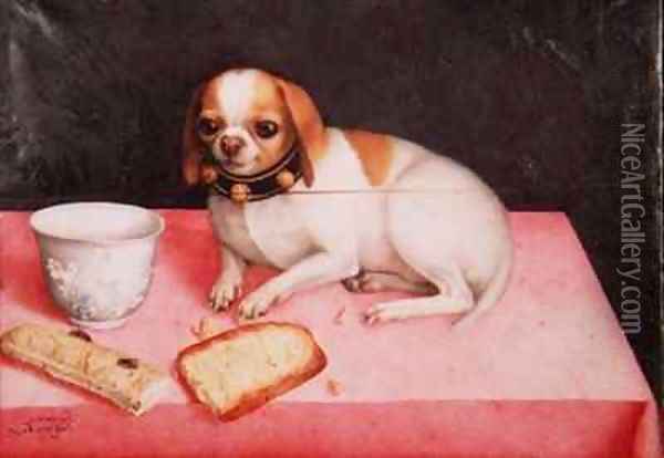 Portrait of a Dog Oil Painting - Giovanna Garzoni