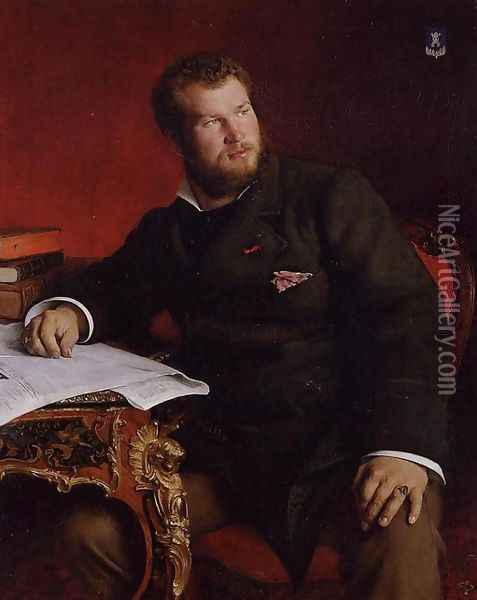 Portrait of Jean Dagnan-Bouveret Oil Painting - Pascal-Adolphe-Jean Dagnan-Bouveret