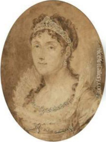 Portrait De L'imperatrice Josephine Oil Painting - Achille Louis Martinet