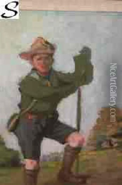 Boy Scout Oil Painting - George Benjamin Luks