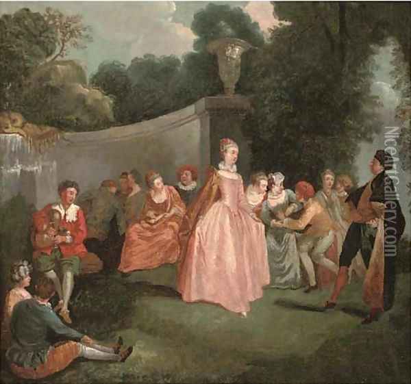 Les fete venitiennes Oil Painting - Jean-Antoine Watteau