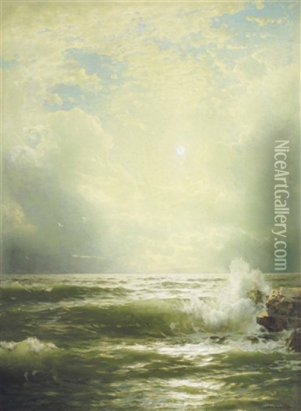 Sunlit Wave Oil Painting - William Trost Richards