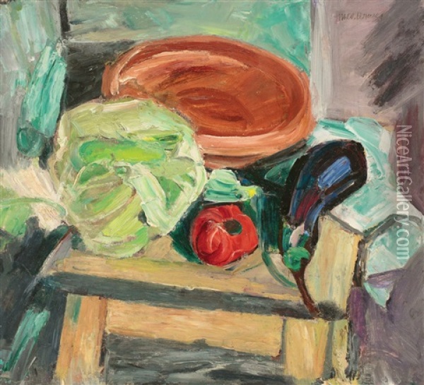 Still Life With Vegetables Oil Painting - Max Arnold