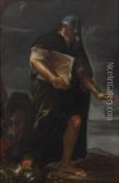 Un Santo Eremita Oil Painting - Salvator Rosa