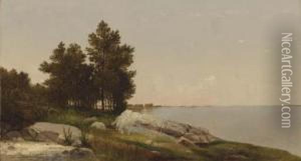 Study On Long Island Sound At Darien, Connnecticut Oil Painting - John Frederick Kensett